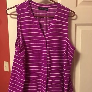 Purple and white striped tank top